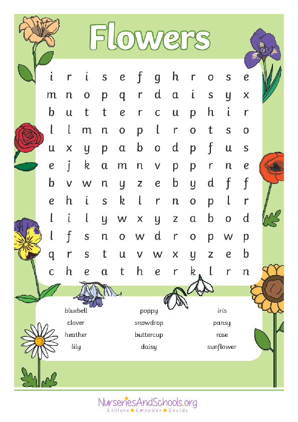 Flowers word search