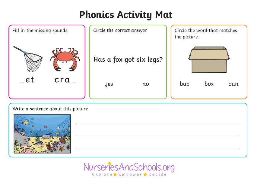 Phonics activity mat 2