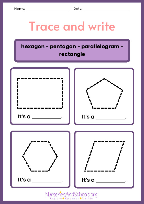Trace and write the shapes