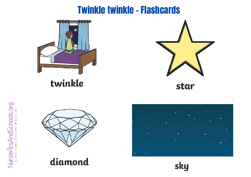 Twinkle, Twinkle, Little Star Nursery Rhyme Picture Flashcards
