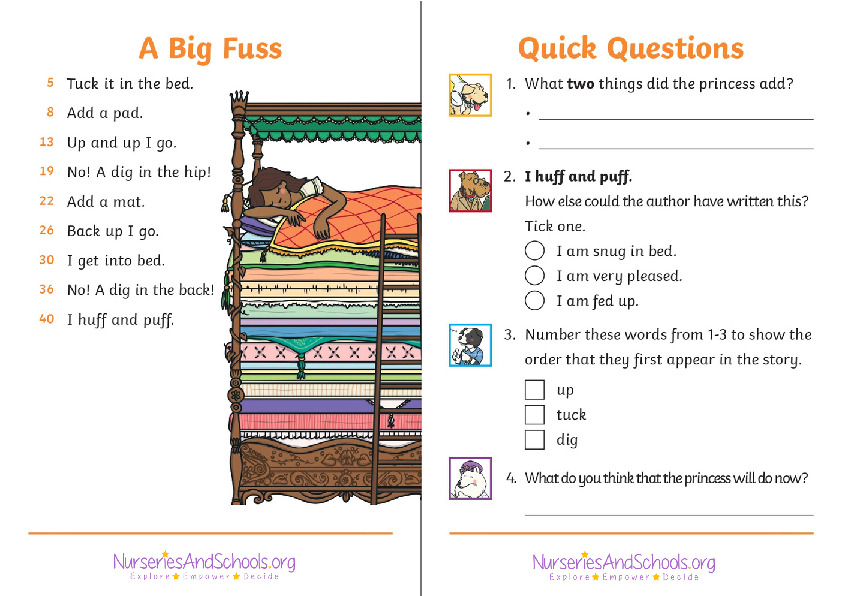 A big fuss - Reading/questions