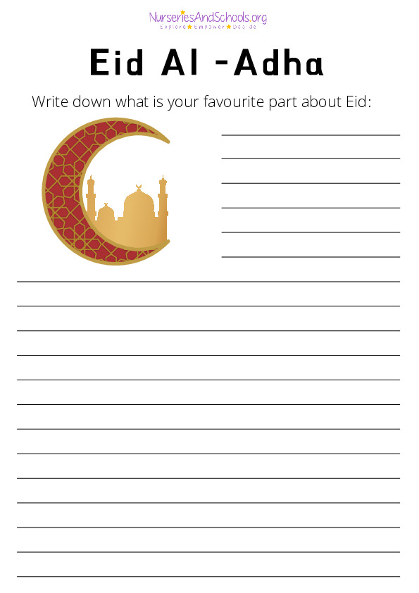 Eid Al - adha English writing activity