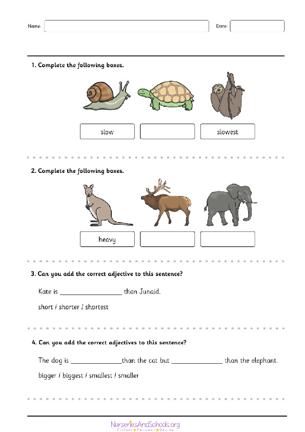 Adjectives activity
