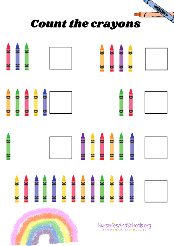 Count the crayons - maths