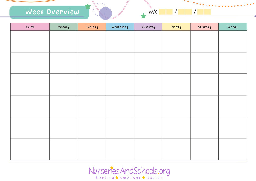 Week overview to do