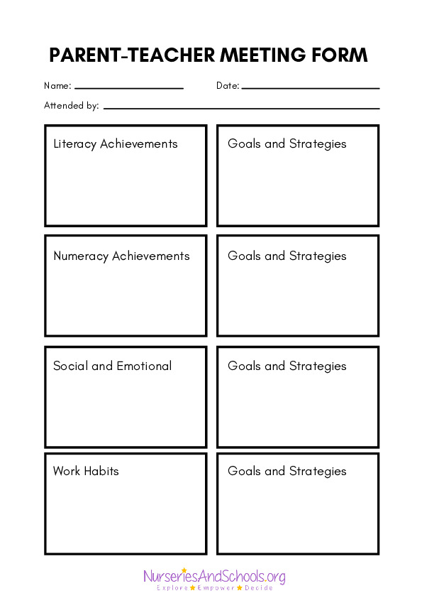 Parent/teacher meeting form