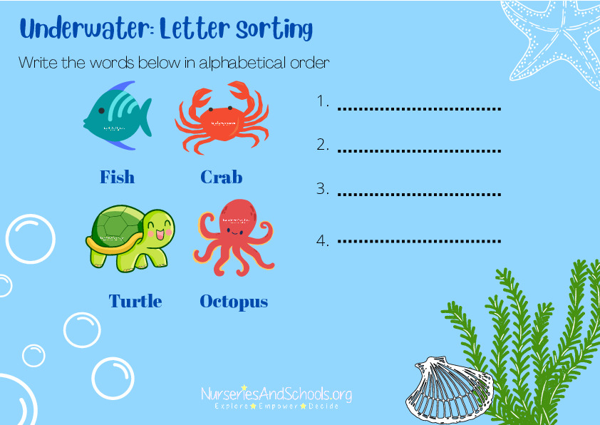 Underwater - letter sorting