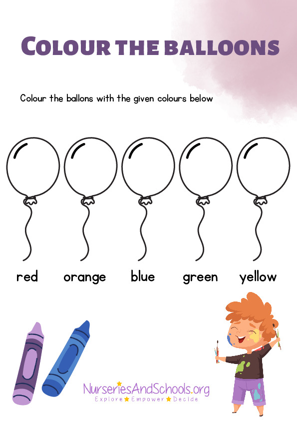 colour the balloons