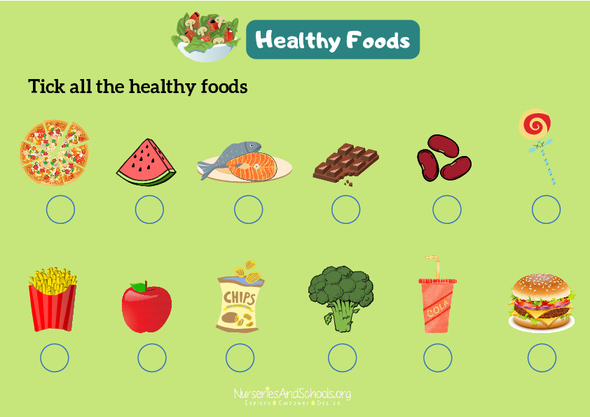 Tick the healthy food