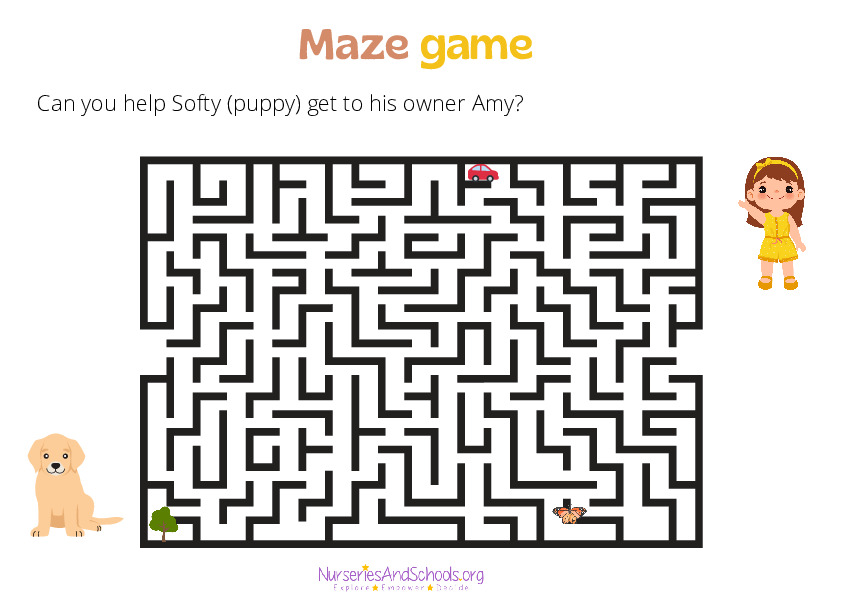 Maze game - Amy and the dog
