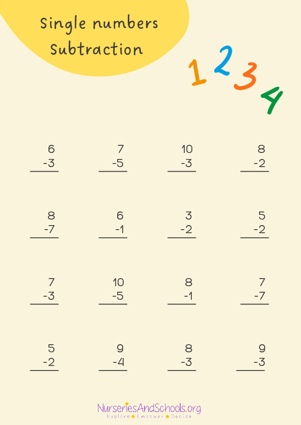 Single numbers subtraction