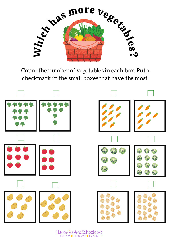 Which has more vegetables? - fun math activity