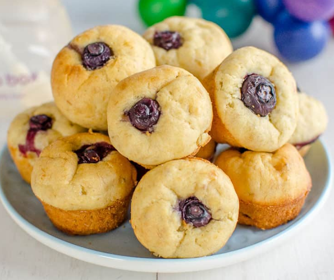 Mini Banana Blueberry Muffins