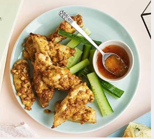 Nutty chicken satay strips